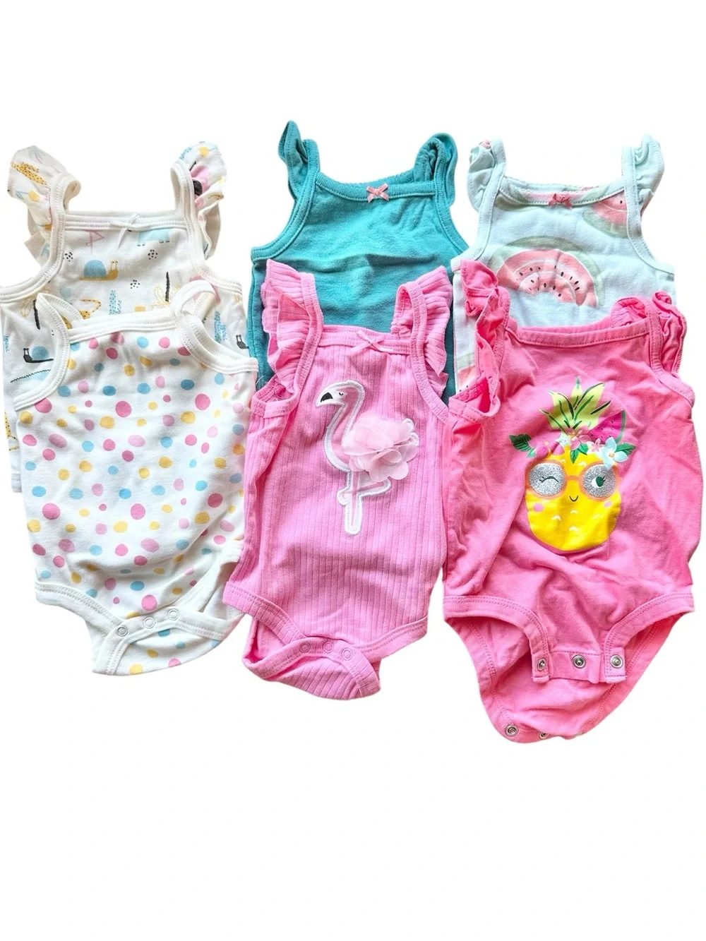 Sleeveless summer onesie bodysuit lot Sterling Baby & Carter’s size 3M (0-3 mo)